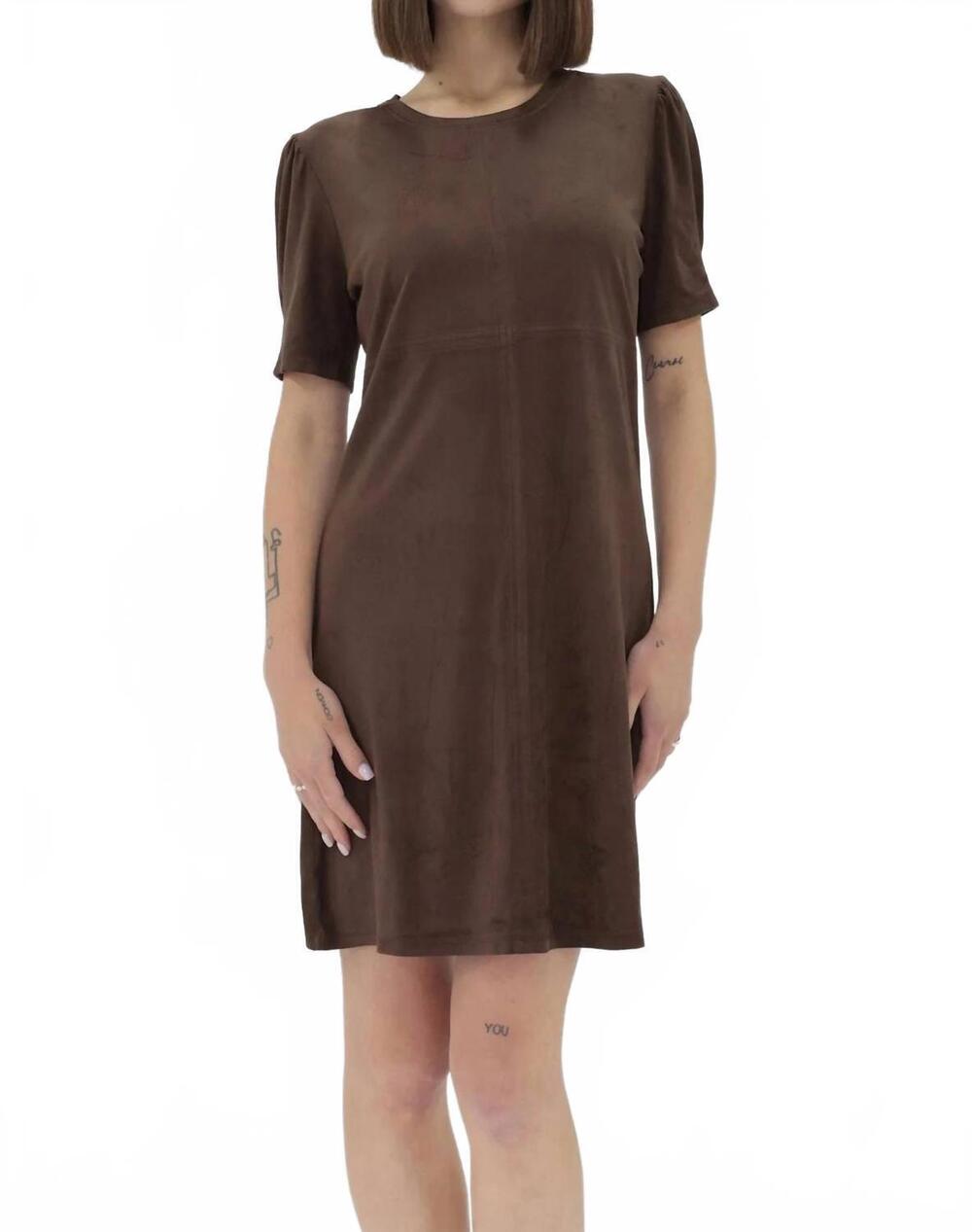 NEW ANOTHER LOVE demi suede dress in coffee bean